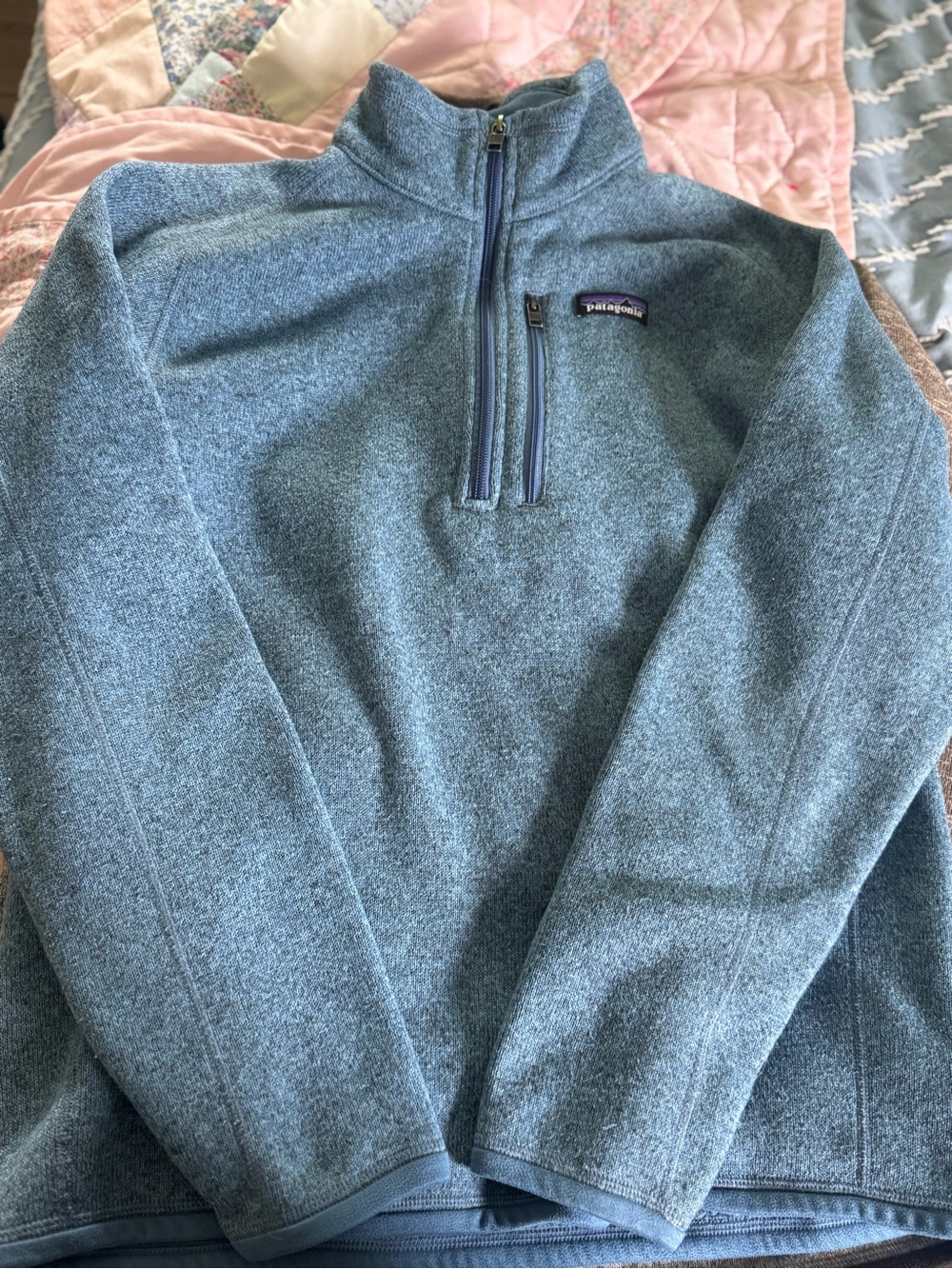 Patagonia Men's Heather Slate Blue Half-Zip Fleece Pullover